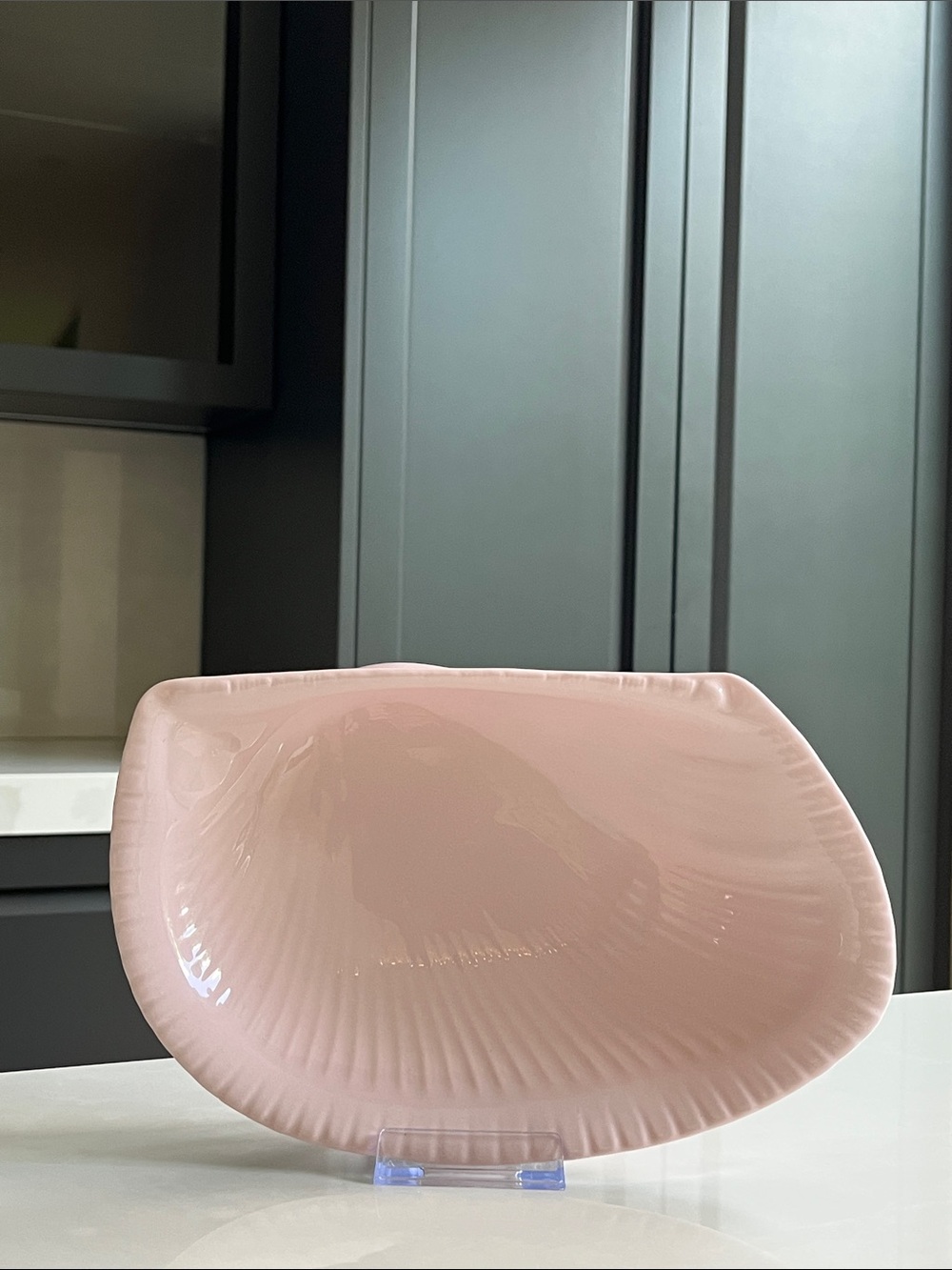 Wedgwood Nautilus Centrepiece Console Dish Oversized Glossy Shell in Alpine Pink